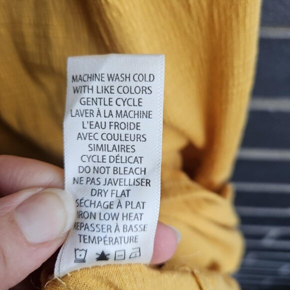 💫NWT Max Studio Yellow Boho Tiered Babydoll Flutter Sleeve Mini Dress Size S - Picture 13 of 13